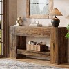Tribesigns 55.1" Console Table with 2 Drawers, Wooden 2-Tier Sofa Table Behind Couch,  Entryway Table for Corridor, Hallway, Brown - 2 of 4