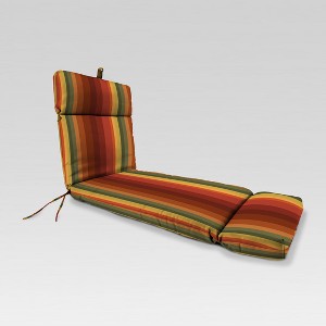 Outdoor French Edge Chaise Lounge Cushion - Orange/Red Stripe - Jordan Manufacturing
