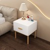Racxily Modern Nightstand with Drawer, Minimalist Bedside Table with Wood Knob, Compact End Table for Bedroom, Apartment, Easy Assembly - 3 of 4