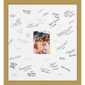 Grace Signature Mat Picture Frame – Guest Book Alternative for Weddings, Graduations, or Retirement – Autograph Photo Mat for Signature Board - 1 of 4
