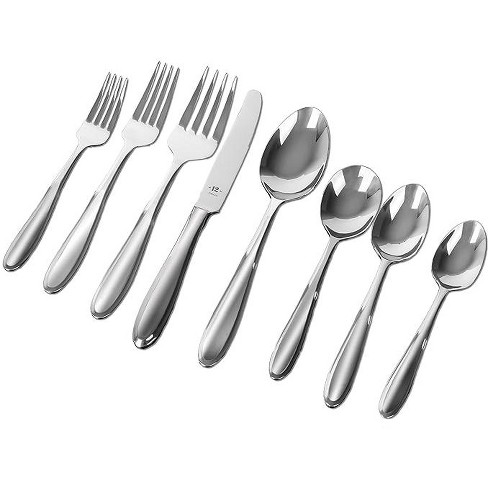 Table 12 26-piece Stainless Steel Flatware Set With Beveled Round Edges ...