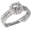 Pompeii3 1/2ct Diamond Halo Mount Engagement Matching Wedding Ring Setting 14k White Gold - 3 of 4