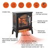 Syemin Indoor Fireplaces Small Electric Fireplace Heater 18" Fireplace Stove with 3D Flame Effect Freestanding Space Heaters, Black, 17.52"*10"*21.46" - 4 of 4