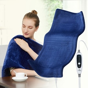 Coucheta 33"x17" Extra Large Electric Heating Pad for Back Pain & Cramps, Moist/Dry Heat Therapy, 4 Temp Settings, 2H Auto Off, Machine Washable - 1 of 4