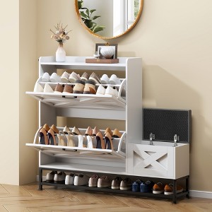 MOEPISY Shoe Cabinet, Entry Home Shoe Cabinet, Entrance Balcony Storage Cabinet, White - 1 of 4