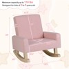 Infans Kids Rocking Chair Children Armchair Linen Upholstered Sofa w/ Solid Wood Legs - 2 of 4