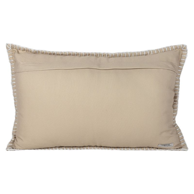 14X22 Inch Hand Woven Floral Outdoor Pillow Tan Polyester With Polyester Fill by Foreside Home & Garden, 4 of 6