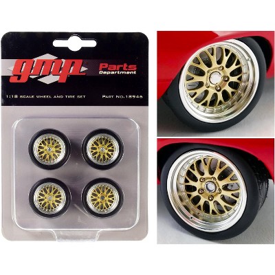 Big Red Pro Touring Wheels and Tires Set of 4 pieces from "1969 Chevrolet Camaro Big Red Camaro" 1/18 Scale by GMP