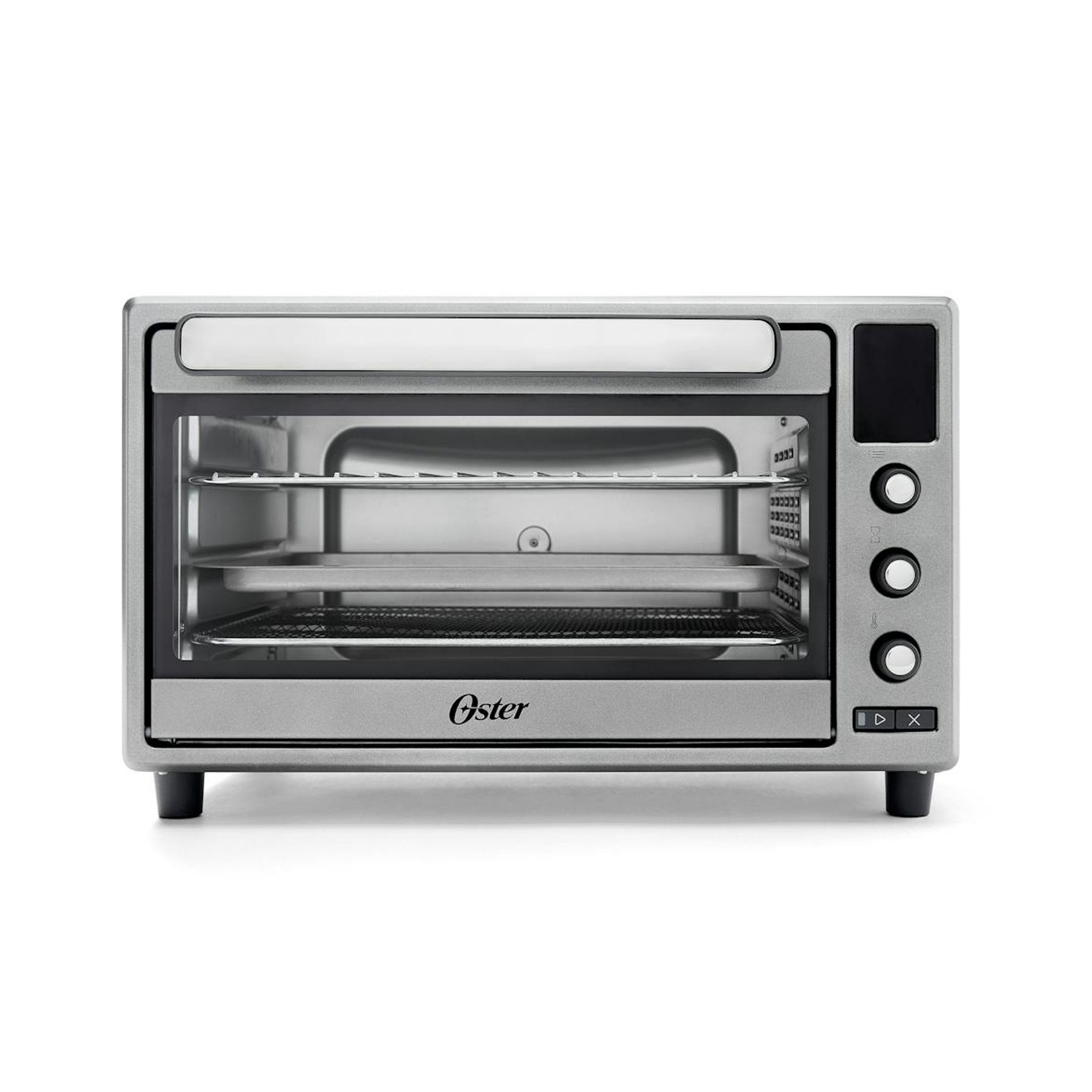 Oster Air Fryer and Toaster Oven, 10 Function Countertop Oven in Silver