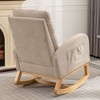 Lycvki High Back Accent Rocking Chair with Footrest  and Wood Legs - 4 of 4