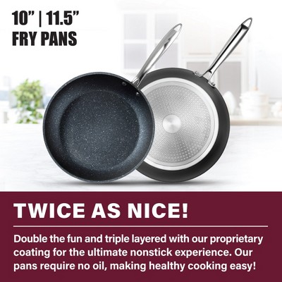 Professional 2-Piece Aluminum Nonstick Fry Pan Set with Ceramic Coating