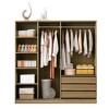 LOVMOR Doorless Wooden Storage Wardrobe with Shelves, 3 Drawers & Double Hanging Rods for Bedroom, Home Room - 4 of 4