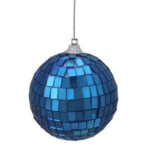 Northlight Mirrored Disco Ball Christmas Ornaments - 2.75" (70mm) - Lavish Blue - 6ct - 1 of 4