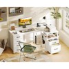 Itopfox L-Shaped Computer Desk with 6 Drawers & Power Outlet, Reversible Corner Desk with Storage Shelf & File Drawer, Home Office Desk in White - 2 of 4