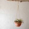 White Geo Accent Terracotta & Jute Hanging Planter - Foreside Home & Garden - 2 of 4