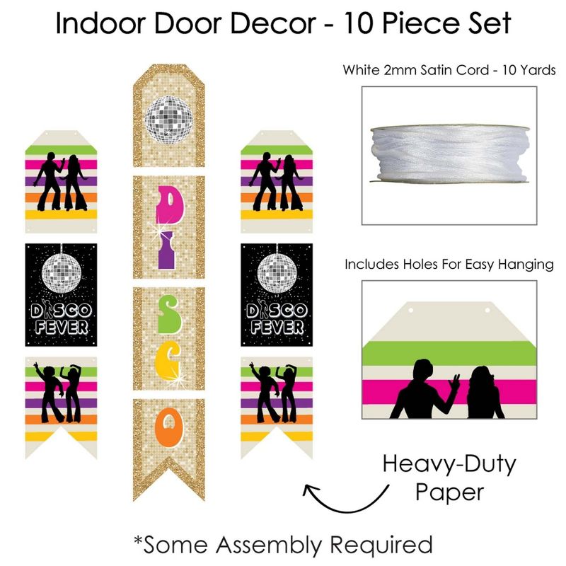Big Dot of Happiness 70's Disco - Hanging Vertical Paper Door Banners - 1970s Disco Fever Party Wall Decoration Kit - Indoor Door Decor, 5 of 8