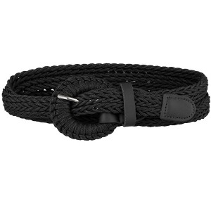 INSPIRE CHIC Women's PU Leather Braided Skinny Pin Buckle Waist Belt - 1 of 4