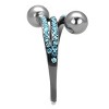 Slickblue Women’s Stainless Steel Ring, Light Black Finish, Gray & Blue Synthetic Pearl, Sizes 5-10 - 4 of 4