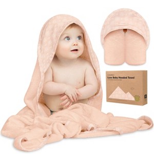 Luxe Baby Hooded Towel, Organic Baby Bath Towel, Hooded Baby Towels, Baby Beach Towel for Newborn, Kids - 1 of 4