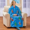 Collections Etc Christmas Dog Soft Fleece Zippered Cuddle Wrap Blanket 60" x 67" Blue - 2 of 3