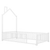 Bellemave Twin Size Metal House Platform Bed with Guardrail and Chimney, White - 4 of 4
