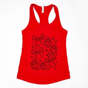 Simply Sage Market Coquette Strawberries And Sparkles Racerback Tank - 1 of 3