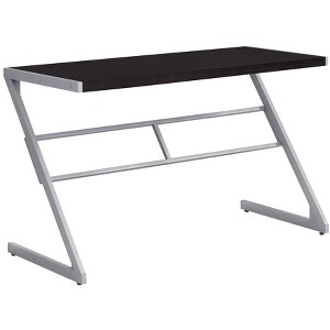 Vynxaria Modern 48-inch Brown Desk with Grey Metal Accents Laminate Surface for Efficient Laptop Work Modern Design - 1 of 4