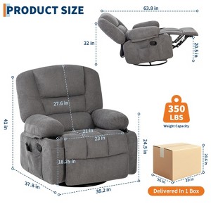 Massage Recliner Chair for Living Room, Chenille Rocker Recliner Chair for Adults with Vibration Massage and Heat - 1 of 1