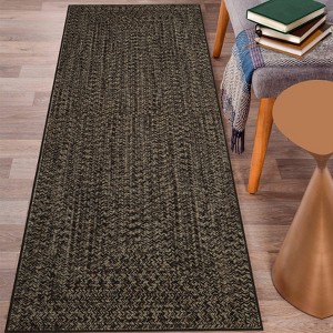 Area Rugs for Living Room Soft Faux Wool Modern Braided Print Rug Washable Rug Low Pile Non-Slip Carpet - 1 of 4