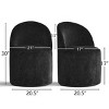 Set of 4 Chenille Dining Chairs with Casters, Upholstered Barrel Chairs, Rolling Seats for Kitchen or Round Dining Table-Maison Boucle - 4 of 4