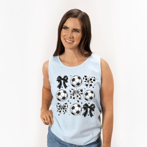 Simply Sage Market Soccer Ball Bows Garment Dyed Tank - 1 of 3