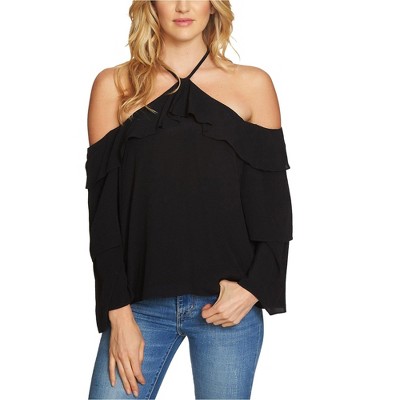 1.STATE Womens Cold Shoulder Knit Blouse