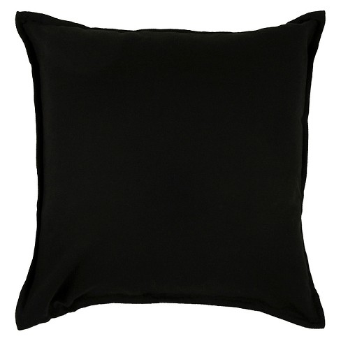 20x20 Oversize Solid Square Throw Pillow Black - Rizzy Home
