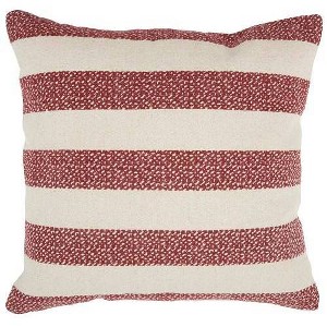 20"x20" Oversize Striped Print Square Throw Pillow Red - Mina Victory - 1 of 3