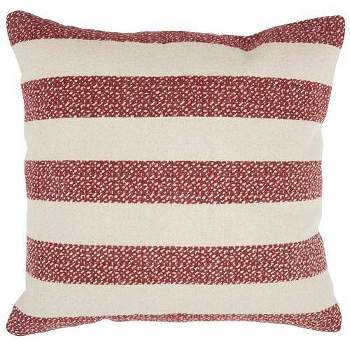 20"x20" Oversize Striped Print Square Throw Pillow Red - Mina Victory