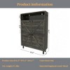 RISOKEYS Farmhouse Shoe Organizer with 2 Flip Drawers,Freestanding Slim Narrow Shoe Rack Cabinet with Open Storage for Entryway,Foyer,Hallway - 3 of 4