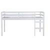 TIRAMISUBEST Twin Size Low Loft Bed with Ladder and Guardrail, Rubber Wood Loft Bedframe with Slats Support, Kids Playhouse Bed - 3 of 4
