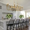 BAOURE 14-Light Gold Industrial Chandelier - 78.74" Rustic Kitchen Island Lighting-  Farmhouse Linear Chandeliers for Large Kitchen Islands & Dining - 3 of 4