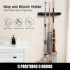 Itopfox 2 Pack Wall Mounted Mop and Broom Holder, Organizer Storage Tool Rack with 5 Ball Slots and 6 Hooks for Home, Kitchen, Garage - 3 of 4