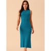 Seta T Women's Sleeveless Ribbed Knit Midi Sweater Dress - 3 of 4