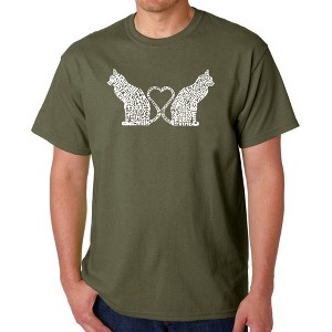 LA Pop Art Cat Tail Hearts - Men's Word Art T-Shirt - 1 of 4