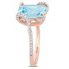 Everly Jewelry – 14K Pink Gold 5 3/5 TGW Blue Topaz and Diamond Fashion Ring - 4 of 4