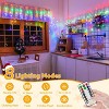 Ollny 720 LED Multicolor Christmas Icicle Lights (Clear Cable, Plug in, 8 Modes), Connectable up to 3 Sets - 2 of 4