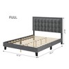 Button Tufted Upholstered Headboard Bed Frame, Sturdy Metal Foundation with Wood Slats, No Box Spring Needed, Platform Design for Bedroom. - 2 of 4