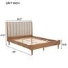 Kumasinova Queen Size Pine Wood Bed Frame,Upholstered Slatted Platform Bed Frame with Headboard,No Box Spring Required,400lbs Capacity,Wheat - 3 of 4