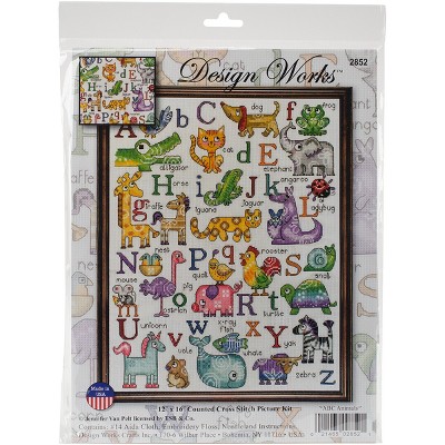 Design Works Counted Cross Stitch Kit 12"X16"-ABC Animals (14 Count)