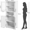 Tall Bathroom Cabinet, Narrow Storage Cabinet , 67” Freestanding Floor Linen Slim Cabinet for Laundry Room, Kitchen, Living Room, Small Spaces - 2 of 4