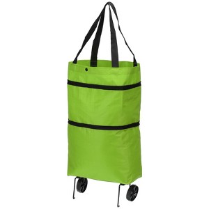 Unique Bargains Waterproof Foldable Portable Shopping Bag with Wheels 13-18 Inch - 1 of 4