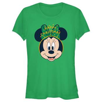 Juniors Womens Minnie Mouse Happy Christmas Headband T-Shirt