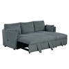 CLIHOME 58" Chenille Plush Sleeper Sofa Bed for 3-seat Sofa Pullout Sleeper Sofa Couches with 2 Pillows for Living Room, Corduroy - 3 of 4